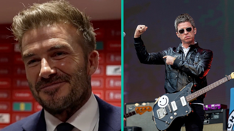 David Beckham Aims Dig At Noel Gallagher Over Man City Treble Hopes