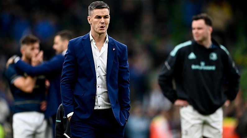 20 May 2023; Jonathan Sexton of Leinster after the Heineken Champions Cup Final match between Leinster and La Rochelle at Aviva Stadium in Dublin. Photo by Harry Murphy/Sportsfile