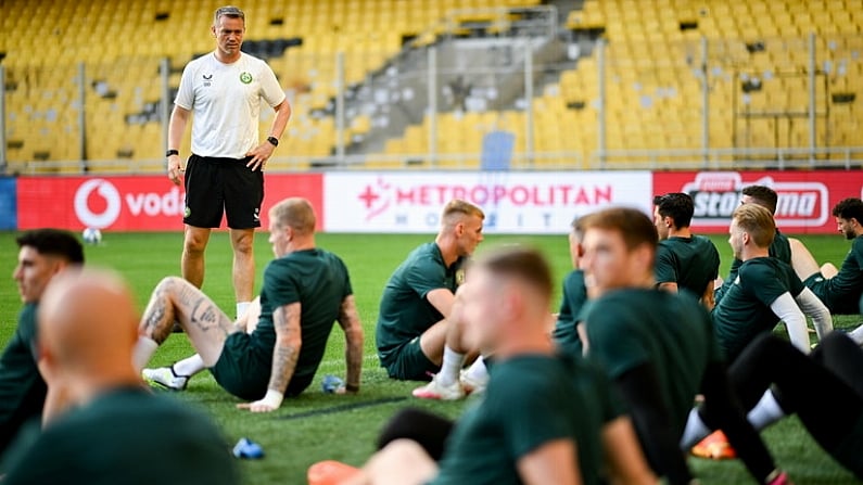 15 June 2023; Damien Doyle, head of athletic performance, during a Republic of Ireland training session at the OPAP Arena in Athens, Greece. Photo by Stephen McCarthy/Sportsfile