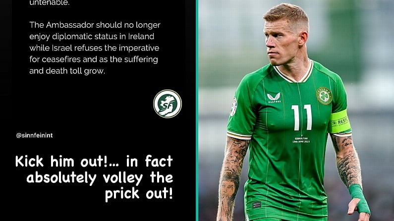 James McClean Echoes Calls To Expel Israeli Ambassador To Ireland