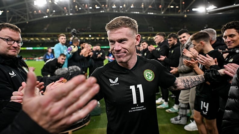 21 November 2023; James McClean of Republic of Ireland after the international friendly match between Republic of Ireland and New Zealand at Aviva Stadium in Dublin. Photo by Stephen McCarthy/Sportsfile