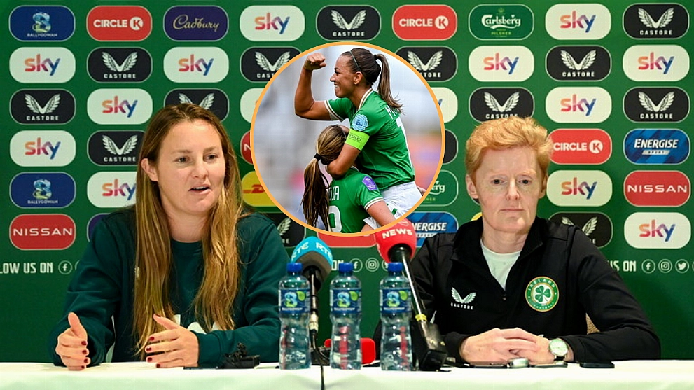 Ireland WNT press conference Kyra Carusa Eileen Gleeson Katie McCabe