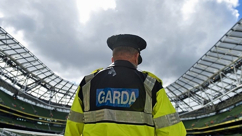 7 June 2015; A member of An Garda Siochana ahead of the game. Three International Friendly, Republic of Ireland v England. Aviva Stadium, Lansdowne Road, Dublin. Picture credit: Ramsey Cardy / SPORTSFILE