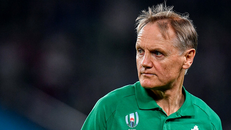 19 October 2019; Ireland head coach Joe Schmidt prior to the 2019 Rugby World Cup Quarter-Final match between New Zealand and Ireland at the Tokyo Stadium in Chofu, Japan. Photo by Brendan Moran/Sportsfile