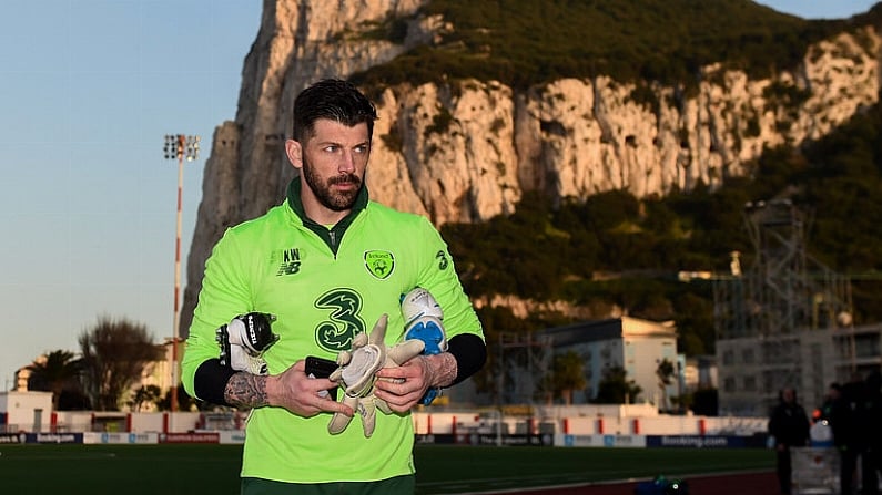 22 March 2019; Keiren Westwood during a Republic of Ireland training session at Victoria Stadium in Gibraltar. Photo by Stephen McCarthy/Sportsfile