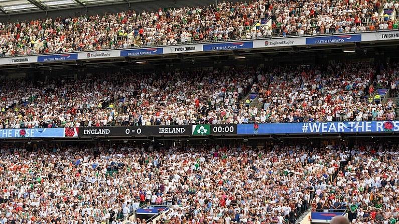 24 August 2019; England fans prior to the Quilter International match between England and Ireland at Twickenham Stadium in London, England. Photo by Brendan Moran/Sportsfile