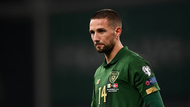 18 November 2019; Conor Hourihane of Republic of Ireland during the UEFA EURO2020 Qualifier match between Republic of Ireland and Denmark at the Aviva Stadium in Dublin. Photo by Harry Murphy/Sportsfile