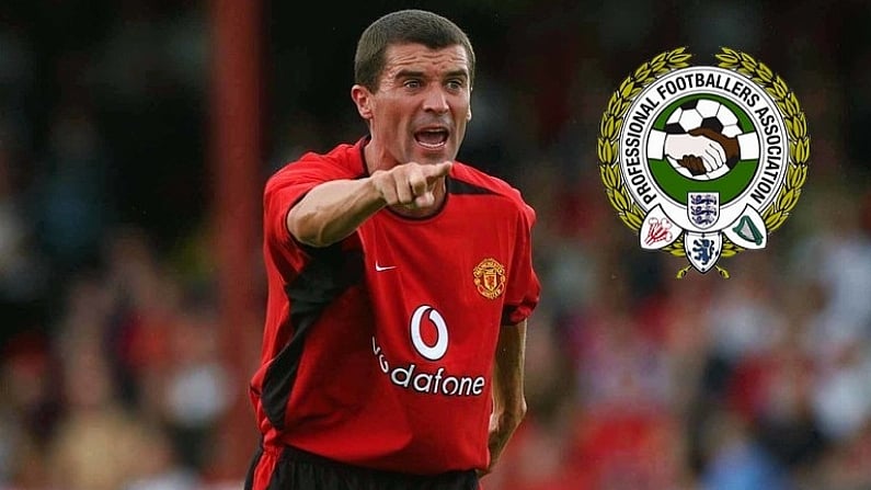 20 July 2002;  Manchester United captain Roy Keane points the way during the game. Shelbourne v Manchester United, Pre-season friendly, Tolka Park, Dublin. Soccer. Picture credit; David Maher / SPORTSFILE *EDI*