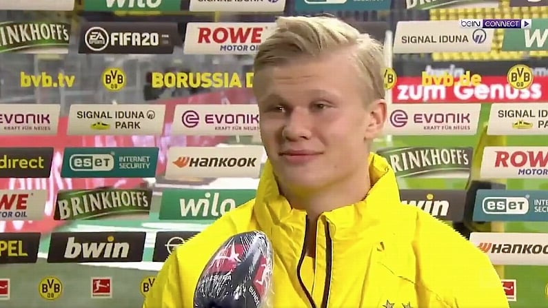 Watch: Erling Haaland Gives Strangest Interview Of Season On Bundesliga Return