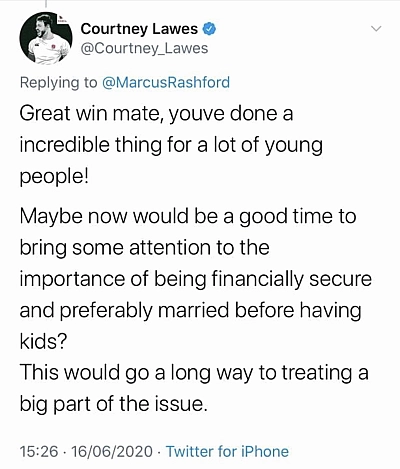 courtney lawes tweet marcus rashford