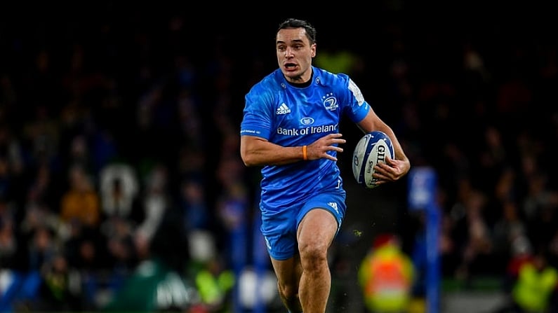 14 December 2019; James Lowe of Leinster during the Heineken Champions Cup Pool 1 Round 4 match between Leinster and Northampton Saints at the Aviva Stadium in Dublin. Photo by Sam Barnes/Sportsfile