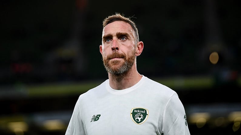 10 September 2019; Richard Keogh of Republic of Ireland prior to the 3 International Friendly match between Republic of Ireland and Bulgaria at Aviva Stadium, Lansdowne Road in Dublin. Photo by Stephen McCarthy/Sportsfile