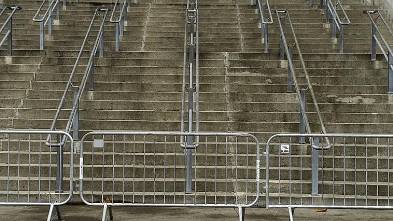 16 August 2020; Barriers are seen blocking entrance steps in Croke Park Stadium on the original scheduled date of the 2020 GAA Hurling All-Ireland Senior Championship Final. Due to current restrictions laid down by the Irish government to prevent the spread of coronavirus, the dates for the staging of the GAA inter-county season have been pushed back, with the first round of games now due to start in October. The 2020 All-Ireland Senior Hurling Championship was due to be the 133rd staging of the All-Ireland Senior Hurling Championship, the Gaelic Athletic Association's premier inter-county hurling tournament, since its establishment in 1887. For the first time in 96 years the All-Ireland hurling final is now due to be played in December with the 2020 final due on Sunday, December 13th, the same weekend on which Dublin beat Galway in the 1924 final. Photo by Brendan Moran/Sportsfile