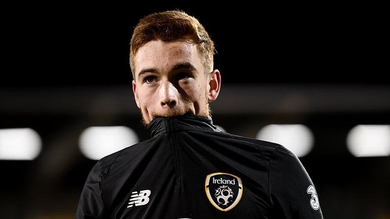 19 November 2019; Connor Ronan of Republic of Ireland prior to the UEFA European U21 Championship Qualifier match between Republic of Ireland and Sweden at Tallaght Stadium in Tallaght, Dublin. Photo by Stephen McCarthy/Sportsfile