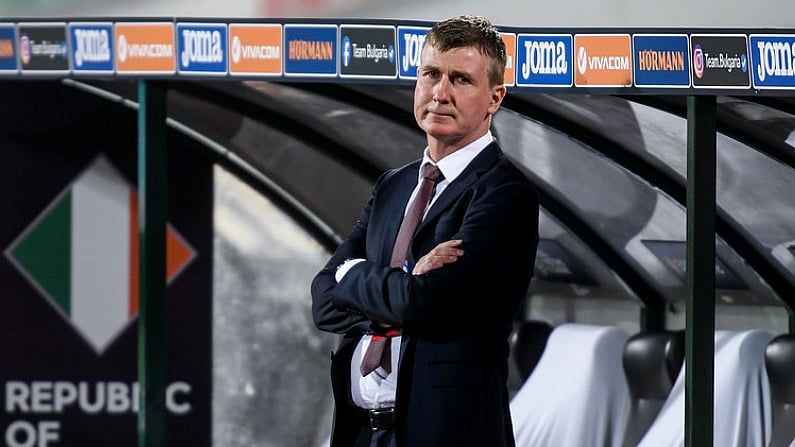 3 September 2020; Republic of Ireland manager Stephen Kenny ahead of the UEFA Nations League B match between Bulgaria and Republic of Ireland at Vasil Levski National Stadium in Sofia, Bulgaria. Photo by Alex Nicodim/Sportsfile