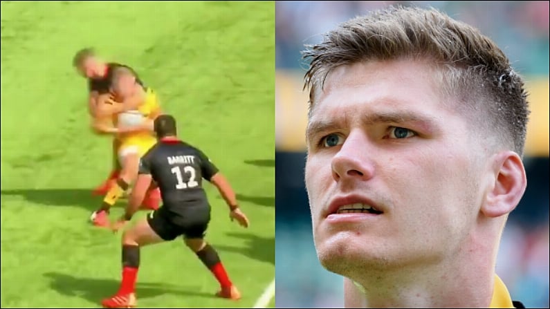 WATCH: Owen Farrell Sent Off For Dangerous Swinging Arm Tackle, Could Miss Leinster Tie