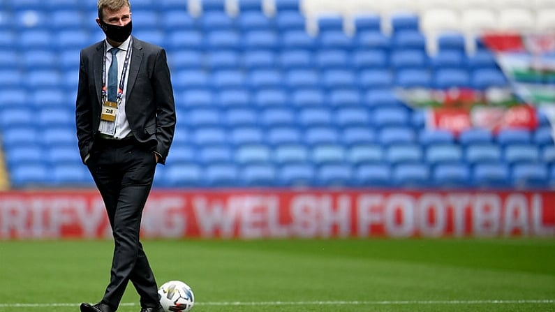 15 November 2020; Republic of Ireland manager Stephen Kenny prior to the UEFA Nations League B match between Wales and Republic of Ireland at Cardiff City Stadium in Cardiff, Wales. Photo by Stephen McCarthy/Sportsfile