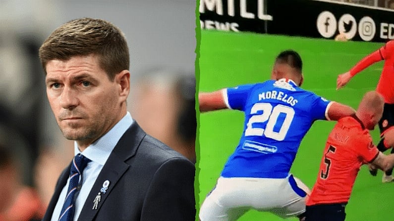 Steven Gerrard Insists Alfredo Morelos Did Not Elbow Opposition Player