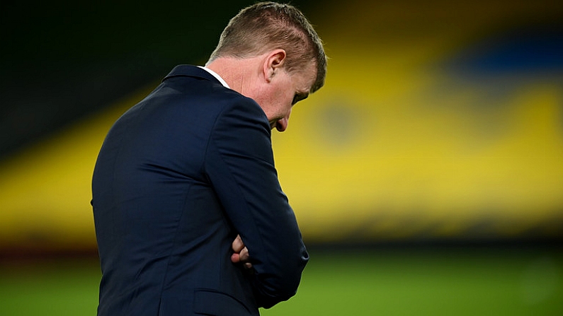 18 November 2020; Republic of Ireland manager Stephen Kenny during the UEFA Nations League B match between Republic of Ireland and Bulgaria at the Aviva Stadium in Dublin. Photo by Stephen McCarthy/Sportsfile