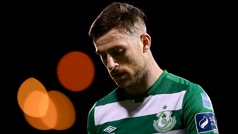 4 November 2020; Jack Byrne of Shamrock Rovers during the SSE Airtricity League Premier Division match between Shamrock Rovers and St Patrick's Athletic at Tallaght Stadium in Dublin. Photo by Stephen McCarthy/Sportsfile