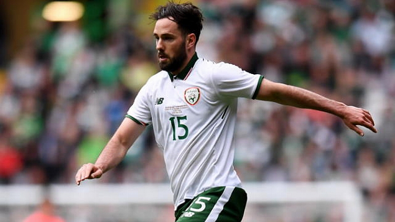 20 May 2018; Greg Cunningham of Republic of Ireland XI during Scott Brown's testimonial match between Celtic and Republic of Ireland XI at Celtic Park in Glasgow, Scotland. Photo by Stephen McCarthy/Sportsfile