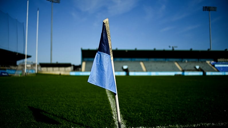 2 February 2020; A sideline flag flies in the wind prior to the Allianz Hurling League Division 1 Group B Round 2 match between Dublin and Laois at Parnell Park in Dublin. Photo by Brendan Moran/Sportsfile