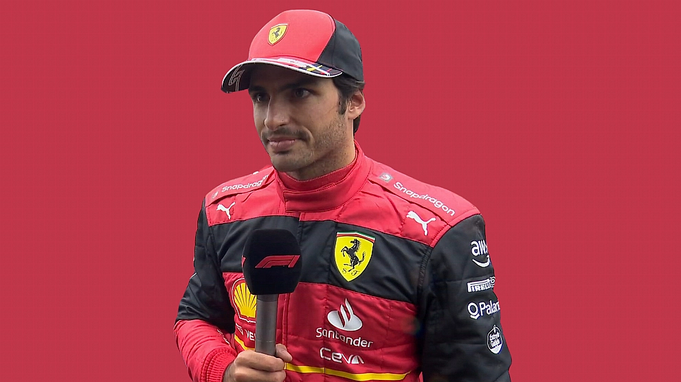 Carlos Sainz Ferrari pole position Silverstone