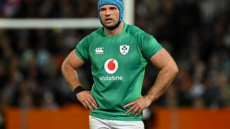 9 July 2022; Tadhg Beirne of Ireland during the Steinlager Series match between the New Zealand and Ireland at the Forsyth Barr Stadium in Dunedin, New Zealand. Photo by Brendan Moran/Sportsfile