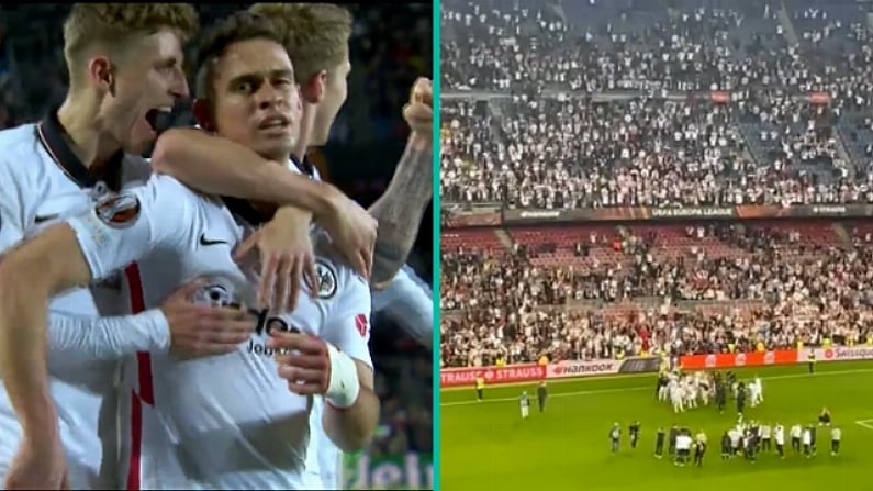 Frankfurt Fans Take Over Camp Nou For Famous Europa League Win