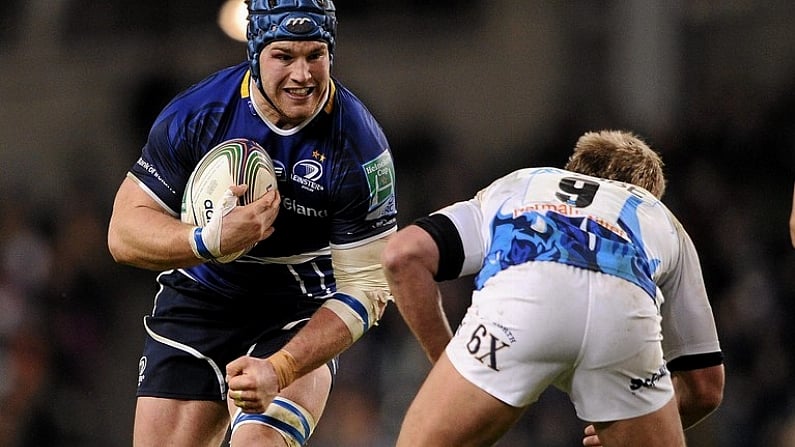 17 December 2011; Sean O'Brien, Leinster, in action against Michael Claassens, Bath. Heineken Cup, Pool 3, Round 4, Leinster v Bath, Aviva Stadium, Lansdowne Road, Dublin. Picture credit: Stephen McCarthy / SPORTSFILE