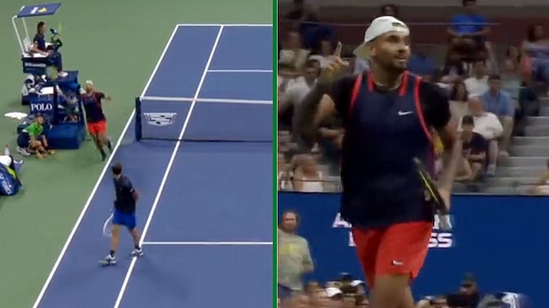 Nick Kyrgios Plays Bizarre Shot From Opponents Side In US Open Win