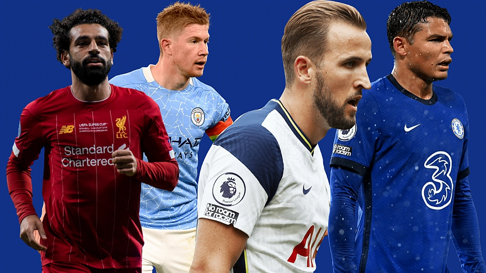 Premier League all-stars Mo Salah Kevin de Bruyne Harry Kane Thiago Silva