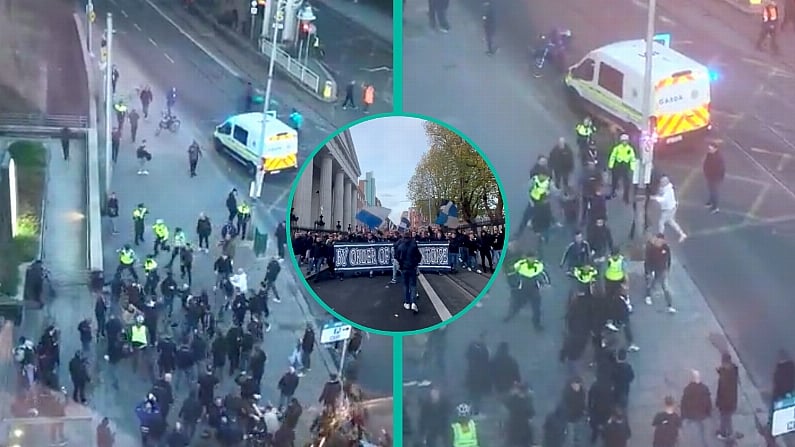 Footage Shows Gent Fans Clashing With Gardaí In Dublin City Centre