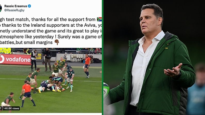 A Bitter Rassie Erasmus Questions Referee In Twitter Video After Ireland Loss