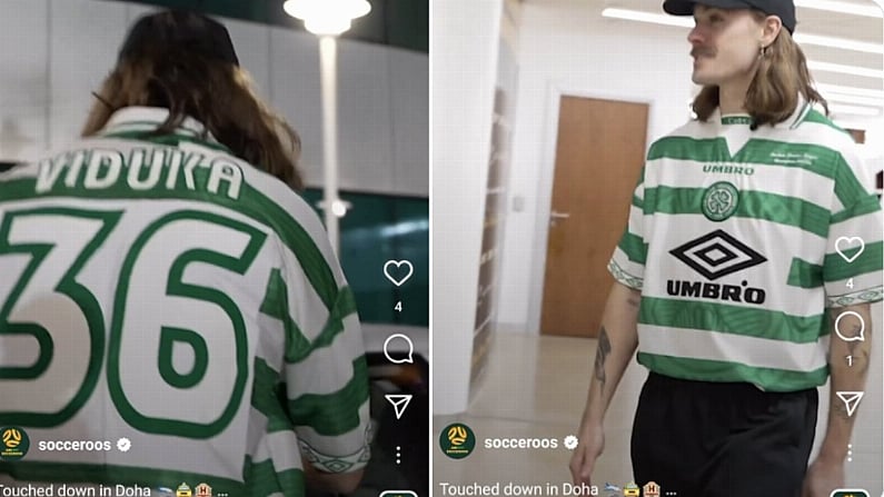 Jackson Irvine Rocks Up To Qatar In Retro Celtic Viduka Kit