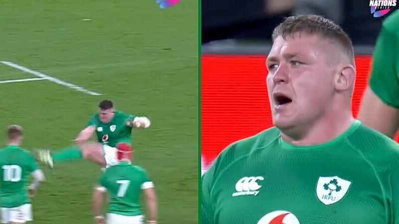 The Aviva Crowd Were Loving Tadhg Furlong's Epic Clearance Kick