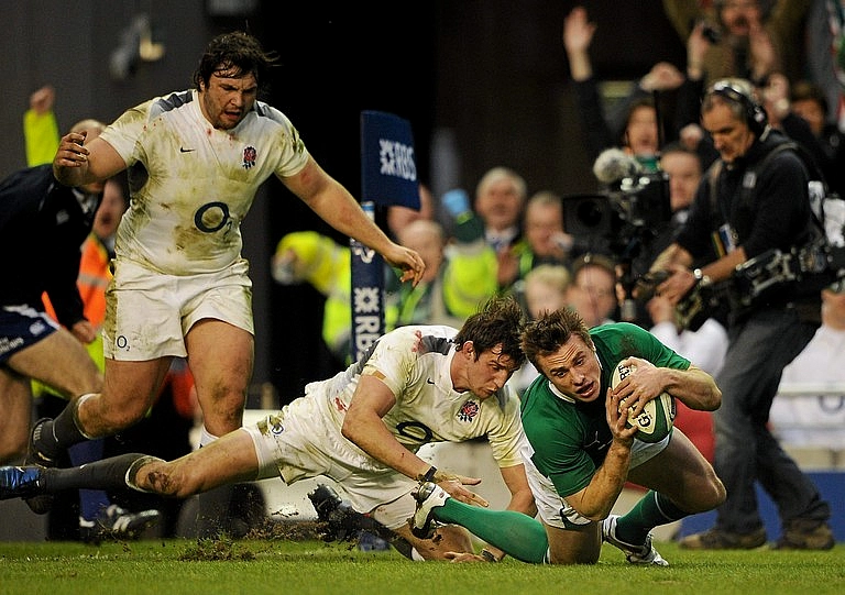 Tommy Bowe Ireland England 2011