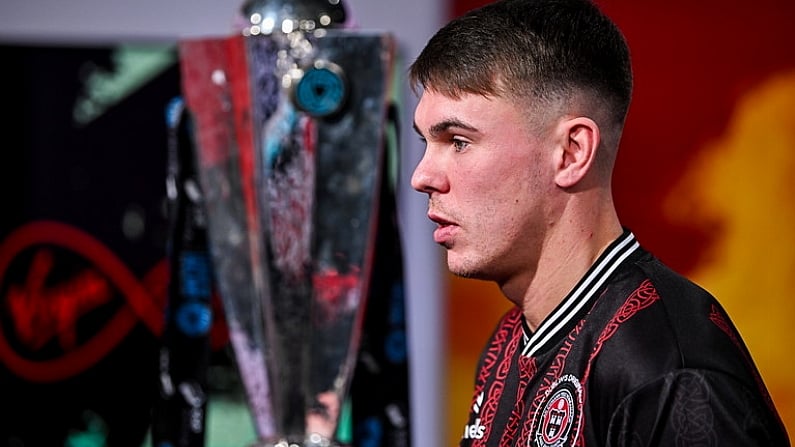 17 January 2024; Virgin Media Television announce details of live League of Ireland coverage, including televised SSE Airtricity Men's Premier Division fixtures. Pictured at the announcement is Dayle Rooney of Bohemians, at Virgin Media Television Studios in Ballymount, Dublin. Photo by Seb Daly/Sportsfile