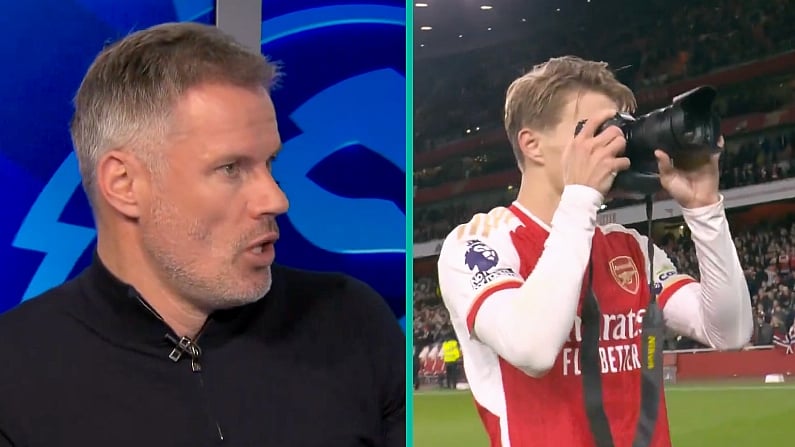 Jamie Carragher Clashes With Reporter Over Martin Odegaard Celebrations