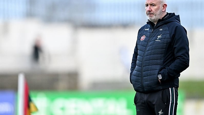 18 February 2024; Kildare manager Glenn Ryan during the Allianz Football League Division 2 match between Kildare and Armagh at Netwatch Cullen Park in Carlow. Photo by Piaras O Midheach/Sportsfile