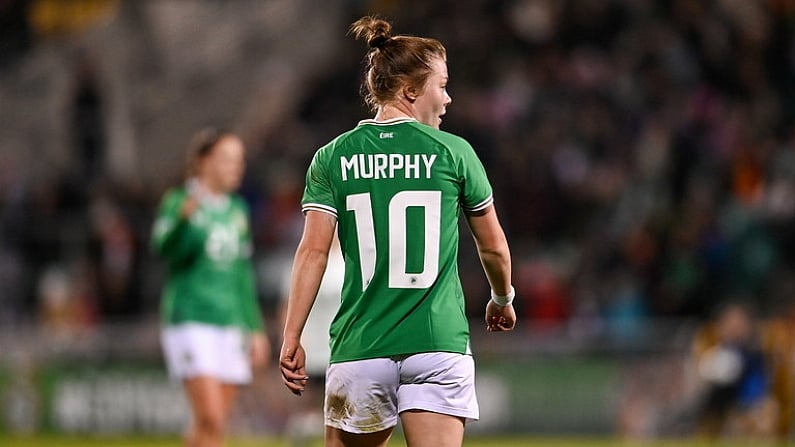 27 February 2024; Emily Murphy of Republic of Ireland during the international women's friendly match between Republic of Ireland and Wales at Tallaght Stadium in Dublin. Photo by David Fitzgerald/Sportsfile