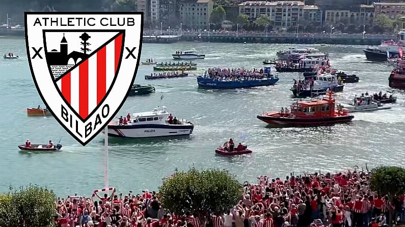 Mad Scenes As Triumphant Athletic Bilbao Squad Sail Down River In Barge