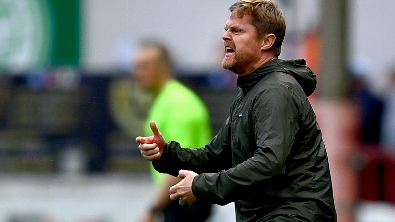 5 August 2024; Shelbourne manager Damien Duff during the SSE Airtricity Men's Premier Division match between Shelbourne and Derry City at Tolka Park in Dublin. Photo by Tyler Miller/Sportsfile