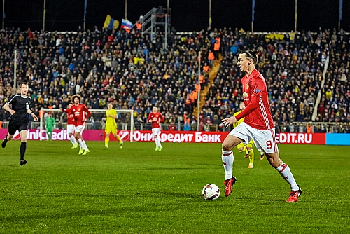 Zlatan Ibrahimovic in action for Manchester United in the 2017 Europa League