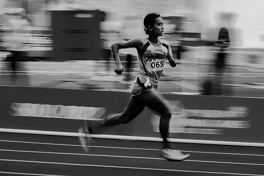 A para-athlete running during the Asian Para Games competition