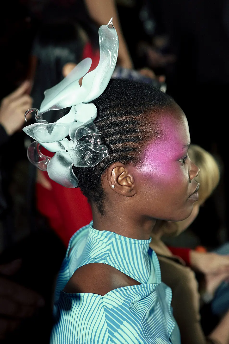 model backstage at Chet Lo SS23