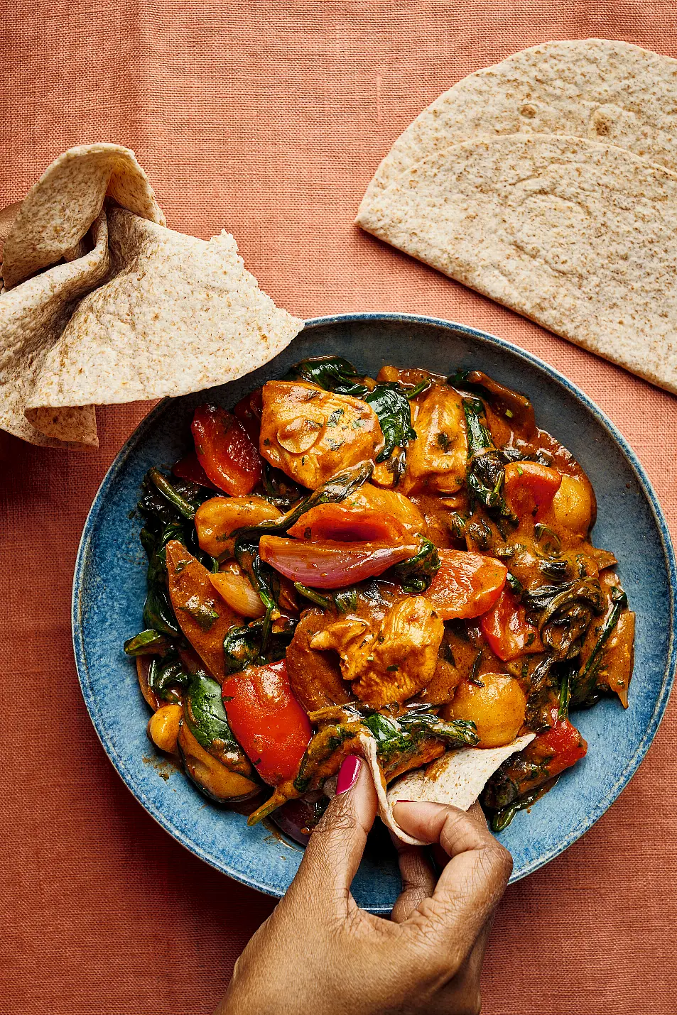 Saag aloo chicken jalfrezi