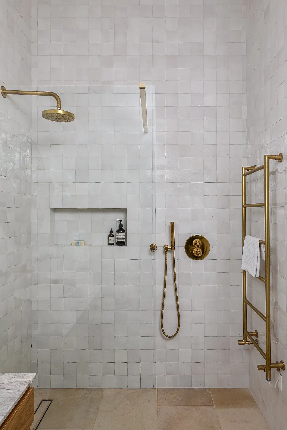 Walk-in shower to illustrate standout showers trend