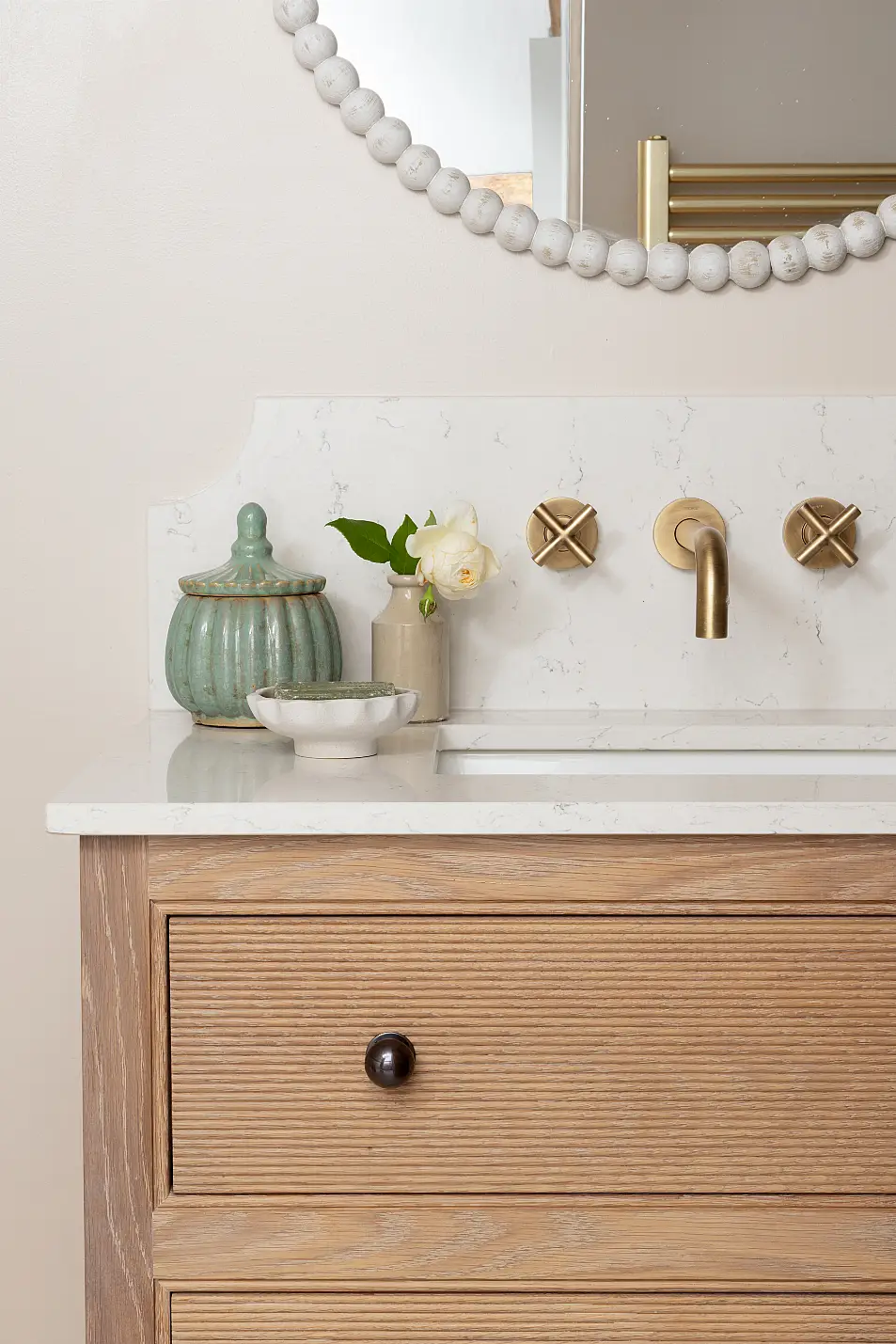 Bathroom vanity unit to illustrate light and bright trend