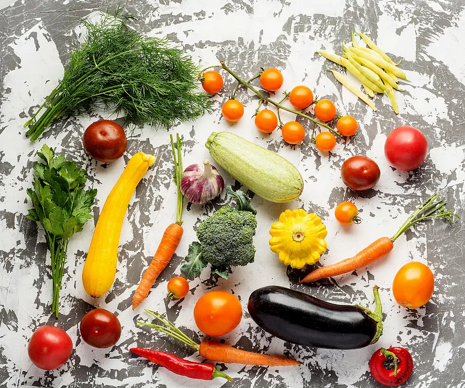 A selection of colourful vegetables